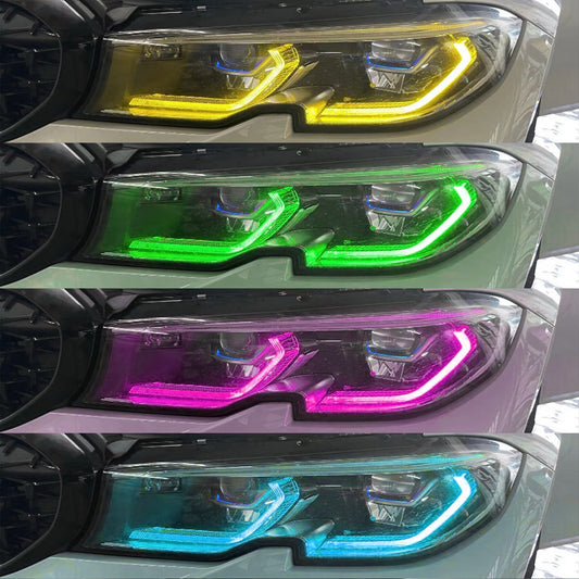 TNF RGBW DRL Farbwechsel Tagfahrlichter Module passend für BMW 3er (G20) Baujahr 19-22 Laserlicht Scheinwerfer
