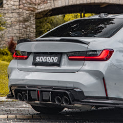 TNF+ SOOQOO Heckdiffusor Set mit Licht Carbon passend für BMW M3 (G80/G81) M4 (G82/G83)