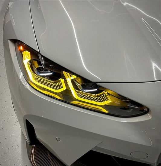 TNF DRL Tagfahrlichter Module gelb weiß switch passend für BMW M3 (G80/G81) M4 (G82/G83) Laserlicht Scheinwerfer