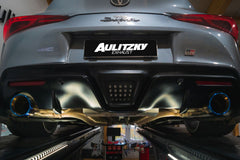 Aulitzky Exhaust | ECE Endschalldämpfer 3" (76mm) mit Klappensteuerung | passend für Toyota Supra 3.0 GR Legend (DB/A90) 340PS B58