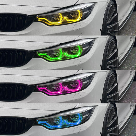 TNF Automatische Tagfahrlichter Module RGBW - weiß / DRL Module RGBW lights / 3 Modi passend für BMW M3 (F80) M4 (F82) 4er (F32/F33/F36) 3er (F34) Facelift Modelle