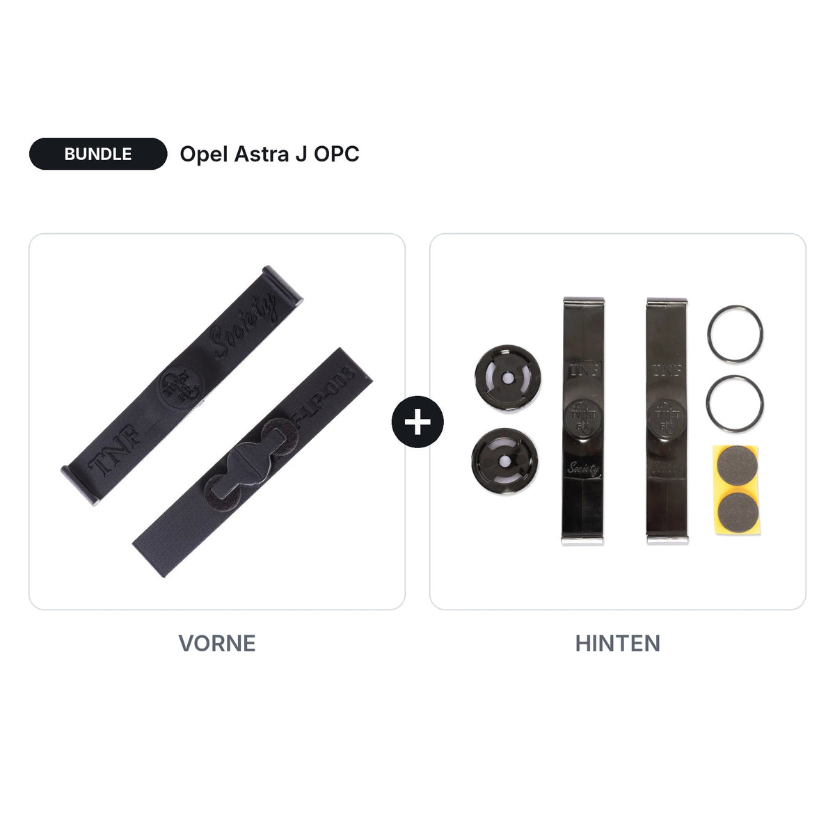 BUNDLE Kennzeichenhalter Twistnfix Vorne + Hinten passend für Opel Astra J OPC – V2.0 Front + Universal Heck