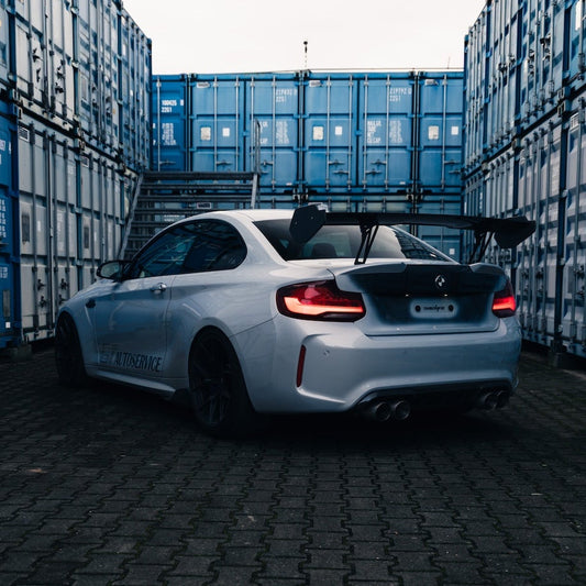 TNF+ Performance Carbon Heckspoiler inkl. CNC gefrästen Aufsteller passend für BMW M3 (F80/G80) M4 (F82/G82) M2 (F87 N55/F87C S55/G87)