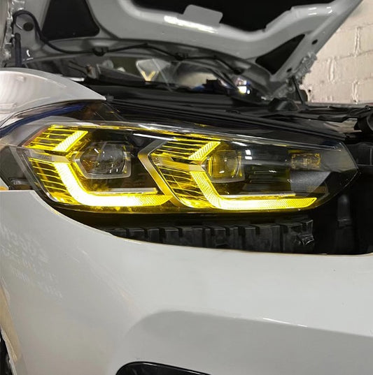 TNF Automatische Tagfahrlichter Module gelb weiß  / DRL Module yellow lights / 3 Modi passend für BMW X3 (G01) X3M (F97) X4 (G02) X4M (F98)