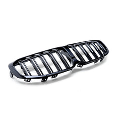 TNF Black double slat front grille in glossy black suitable for BMW 1 Series (F40)