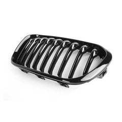 TNF Black single-slat front grille in glossy black suitable for the BMW 1 Series (F20/F21 Facelift)