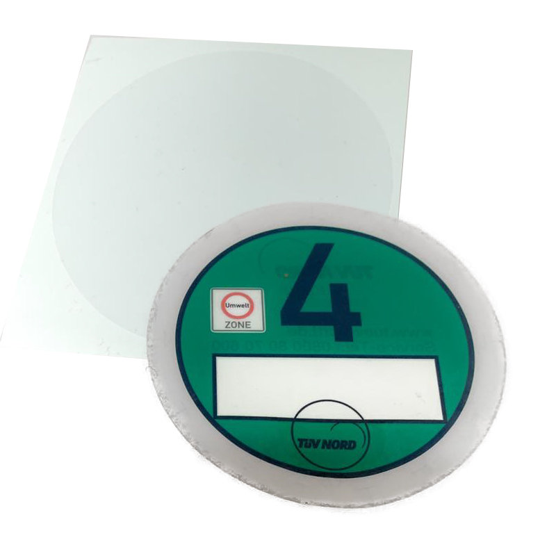 5 x Haftfolie für Umweltplakette Feinstaubplakette 80 mm NEU  passgenau 